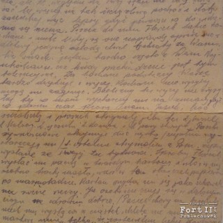 List wysłany do żony Florentyny (str. 1). Jeden z ośmiu listów wysłanych z Fortu.